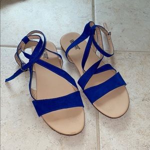 Royal Blue Strappy Sandals (Never worn)